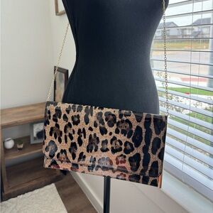 Leopard Print envelope clutch